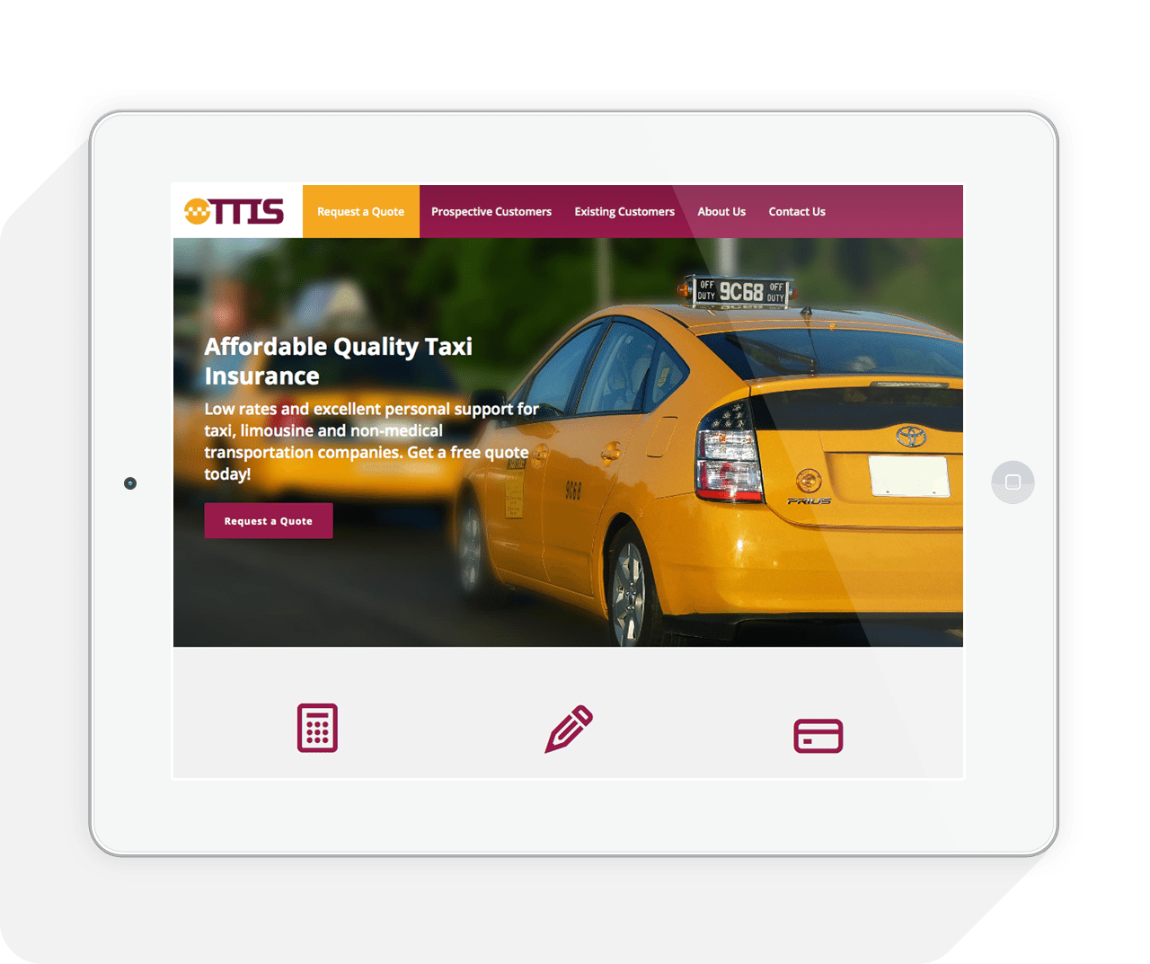 portfolio-ottis-insurance-ipad-website-homepage